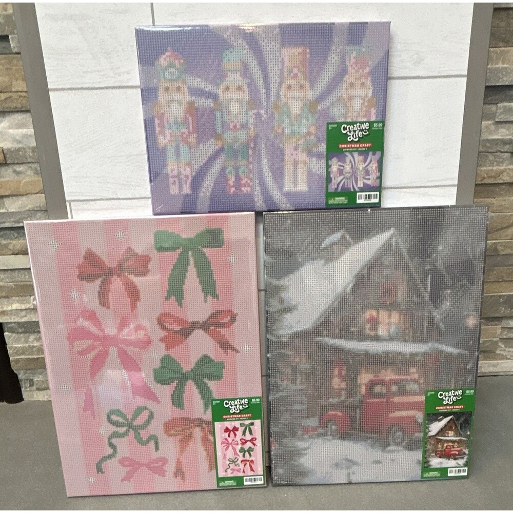 Hobby Lobby Set of 3 Popular Christmas Diamond Painting Kit Canvas